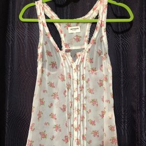 Gilly Hicks racer back, see through floral top !